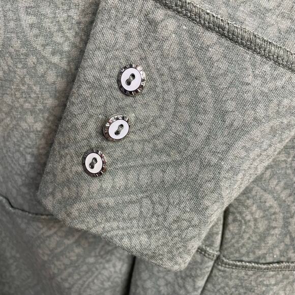 Soft Surroundings Cowl Neck Seam Detail Tunic Top Paisley Boho Olive Green M New - Picture 7 of 13